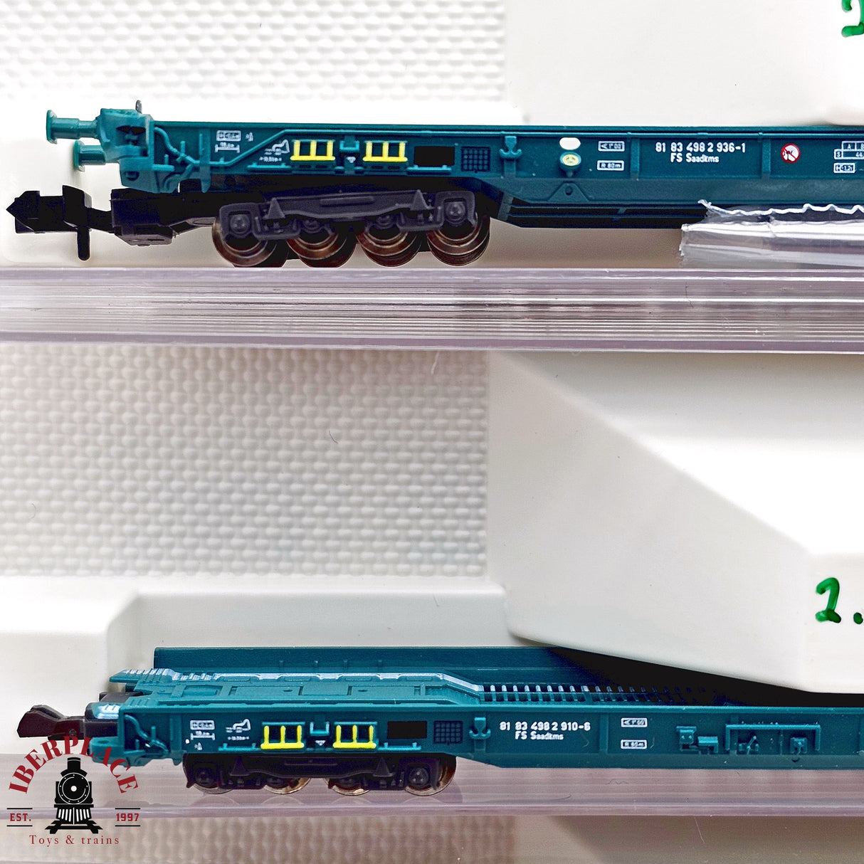 ♻️ 2da mano - Fleischmann 3x 827003 vagones plataforma FS Trenitalia N escala 1:160 E13