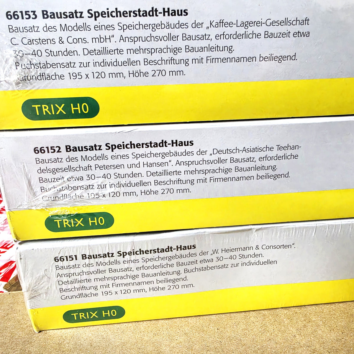 ♻️🔒TRIX 66151 + 66152 + 66153 – 3 kits Speicherstadt H0 1:87 – nuevos precintados