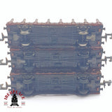 ♻️ 2da mano - 3x Roco vagones telero con maderas de carga DB N escala 1:160