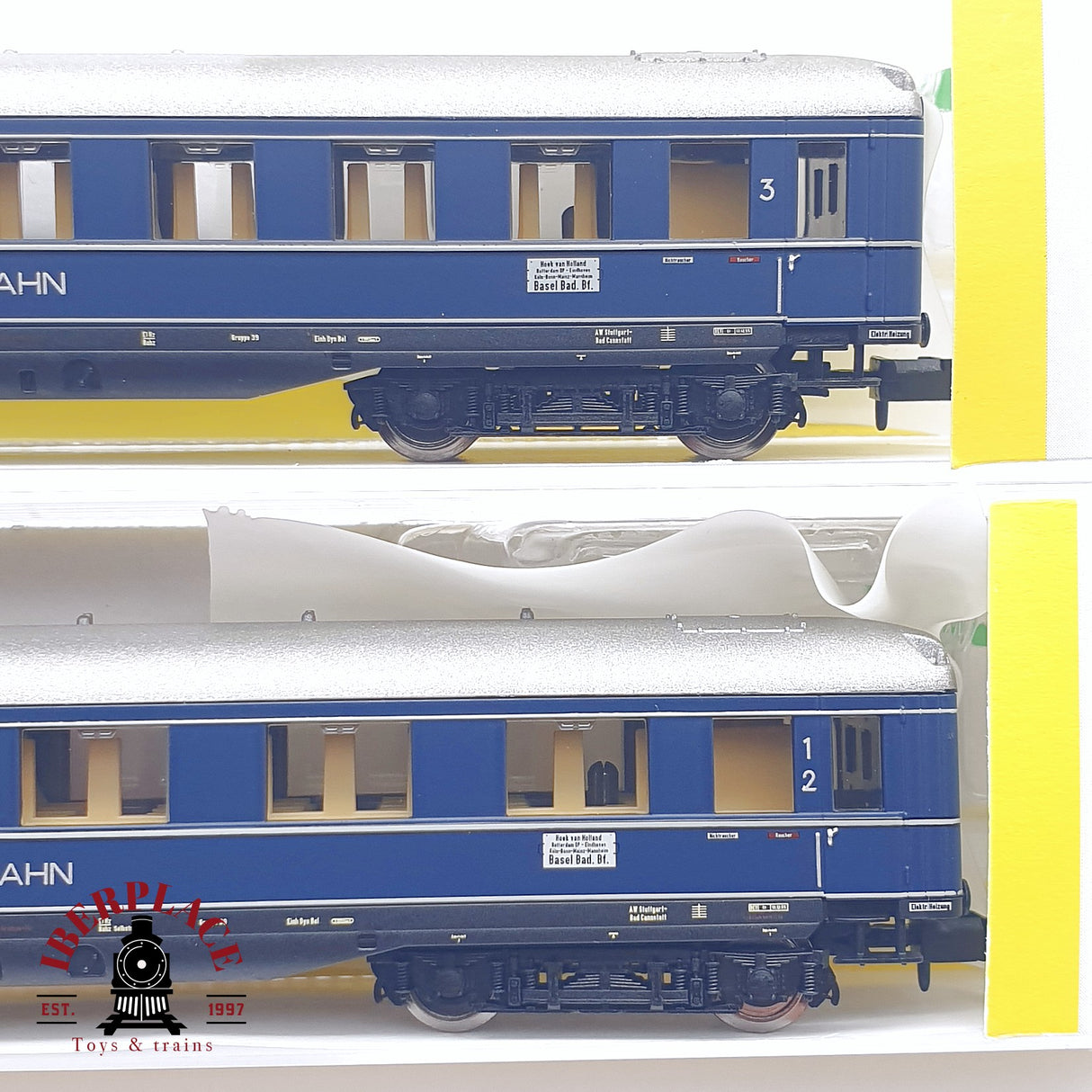 ♻️ 2da mano - 4x Minitrix 15739 vagones pasajero equipajes Rheingold 1952 Ep 3 N escala 1:160