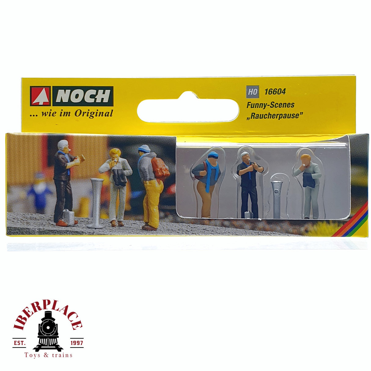 🆕 Noch - 16604 - Figuras "Pausa para Fumar" con Banco - Escala H0 1:87