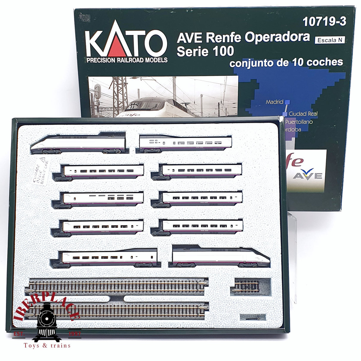 ♻️ Segunda mano -  KATO 10719-3 set tren eléctrico AVE Renfe operadora serie 100 N escala 1:160