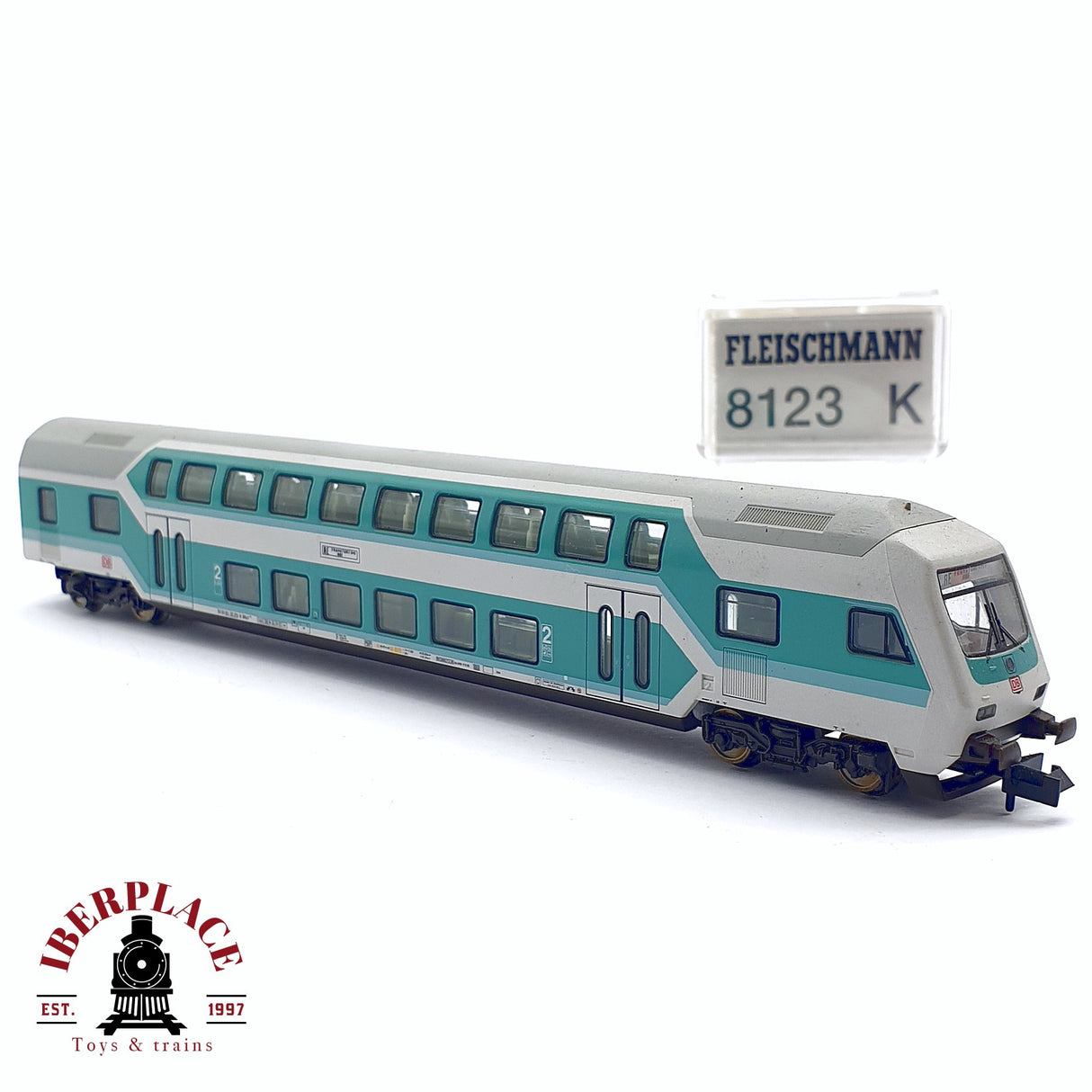 ♻️ 2da mano - Fleischmann 8123K vagón pasajeros de doble piso DB clase 2 N escala 1:160