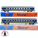 ♻️ 2da mano - Roco 2x 24277/78 vagones pasajero BLS Lötschbergbahn N escala 1:160