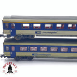 ♻️ 2da mano - Roco 2x 24277/78 vagones pasajero BLS Lötschbergbahn N escala 1:160