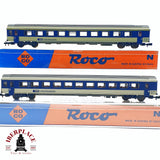♻️ 2da mano - Roco 2x 24277/78 vagones pasajero BLS Lötschbergbahn N escala 1:160