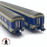 ♻️ 2da mano - Roco 2x 24277/78 vagones pasajero BLS Lötschbergbahn N escala 1:160