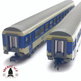♻️ 2da mano - Roco 2x 24277/78 vagones pasajero BLS Lötschbergbahn N escala 1:160