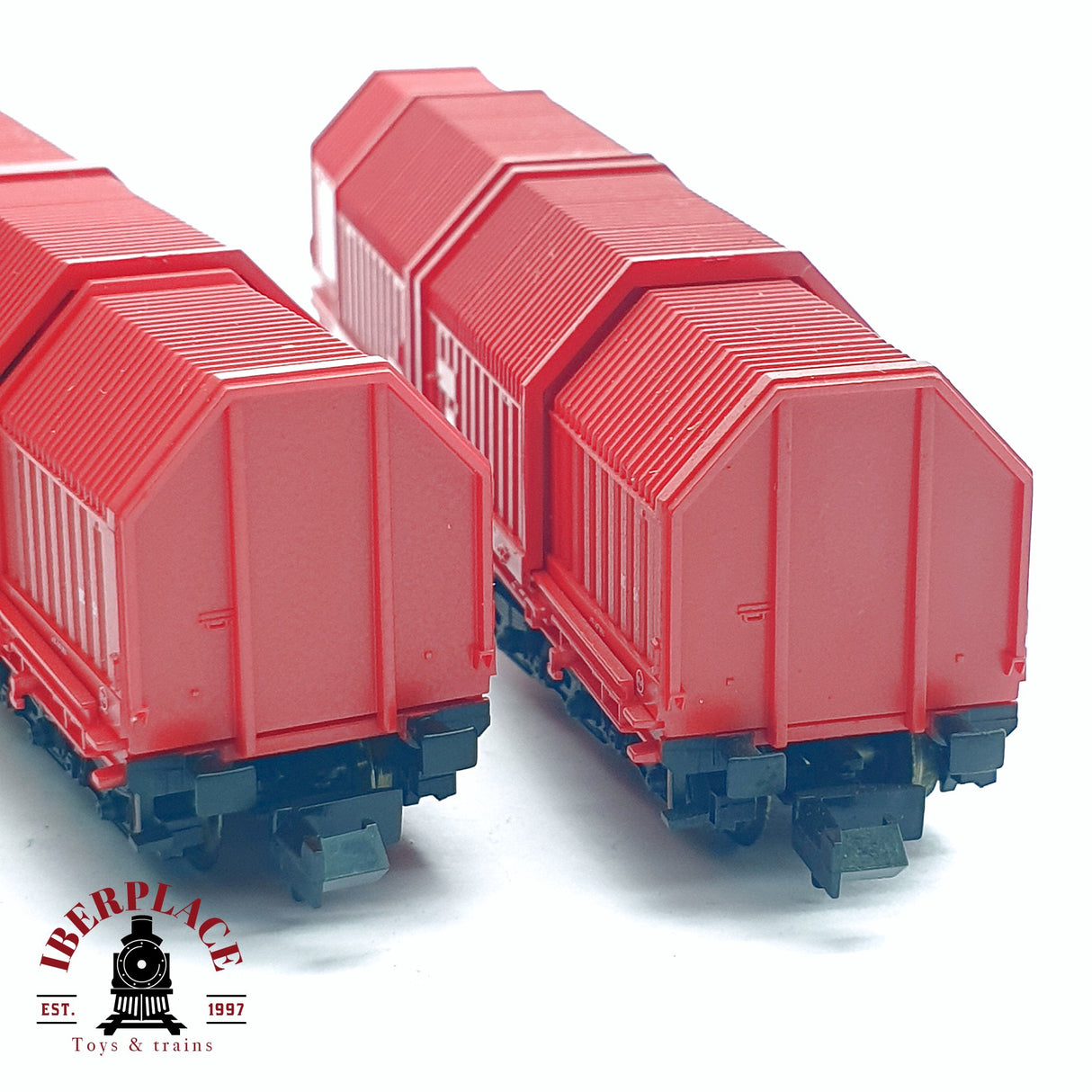 ♻️ 2da mano - Fleischmann 2x 8386K vagones cerrados Cargo DB N escala 1:160