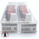 ♻️ 2da mano - Fleischmann 2x 8386K vagones cerrados Cargo DB N escala 1:160