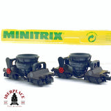 ♻️ 2da mano - Minitrix 13827 vagones escoria Mannesmann AG Hüttenwerke N escala 1:160