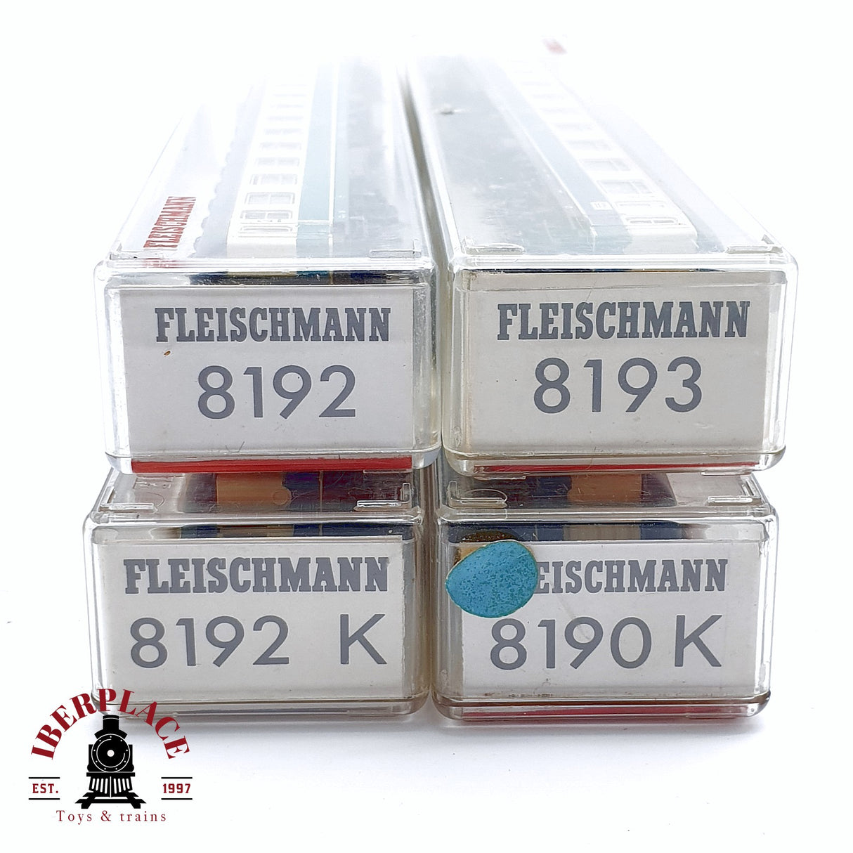 ♻️ 2da mano - Fleischmann 4x 8190/92/93 vagones pasajero y equipaje DB clase 1-2 N escala 1:160