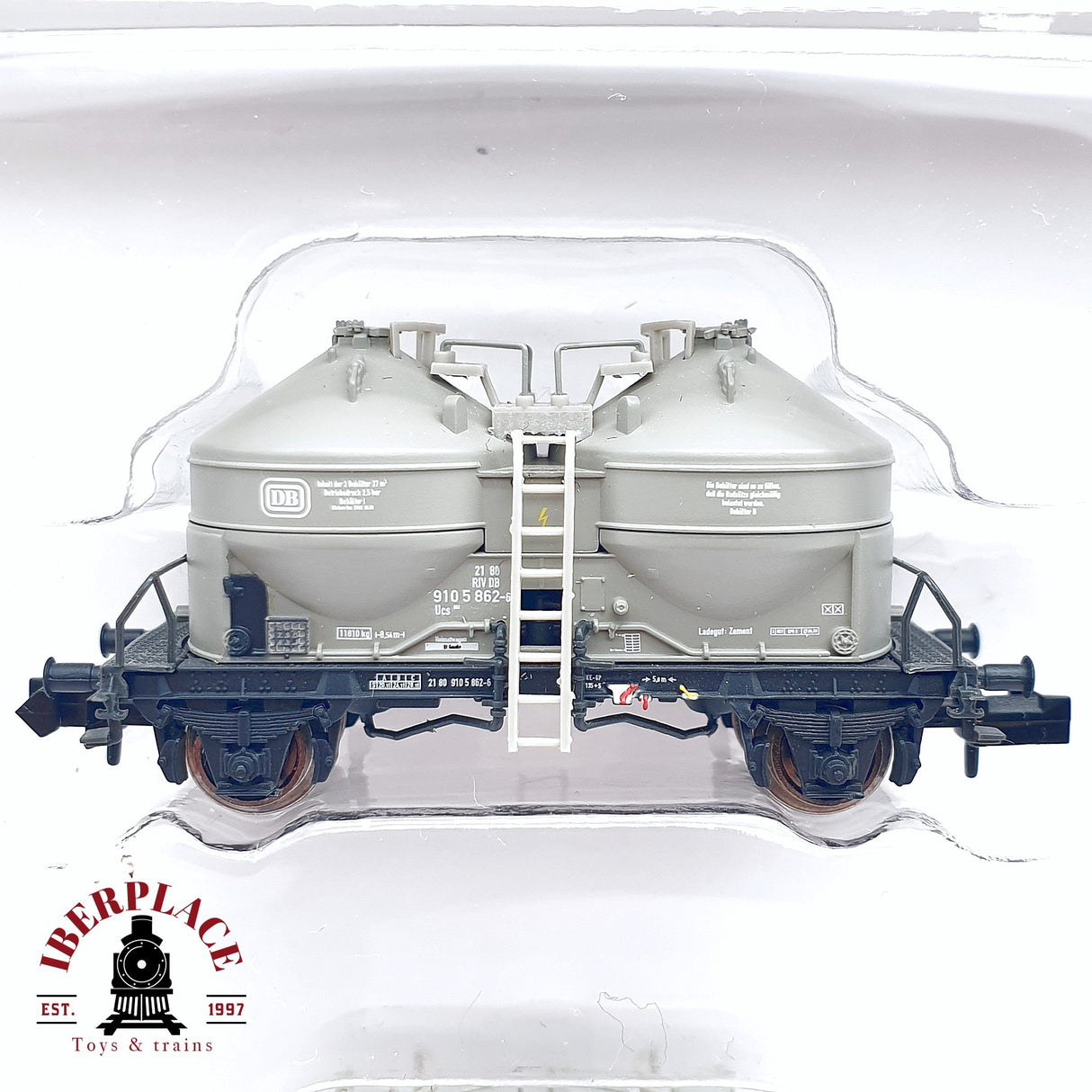 ♻️ 2da mano - Minitrix 15087 set de vagones silo AKW DB Época IV N escala 1:160