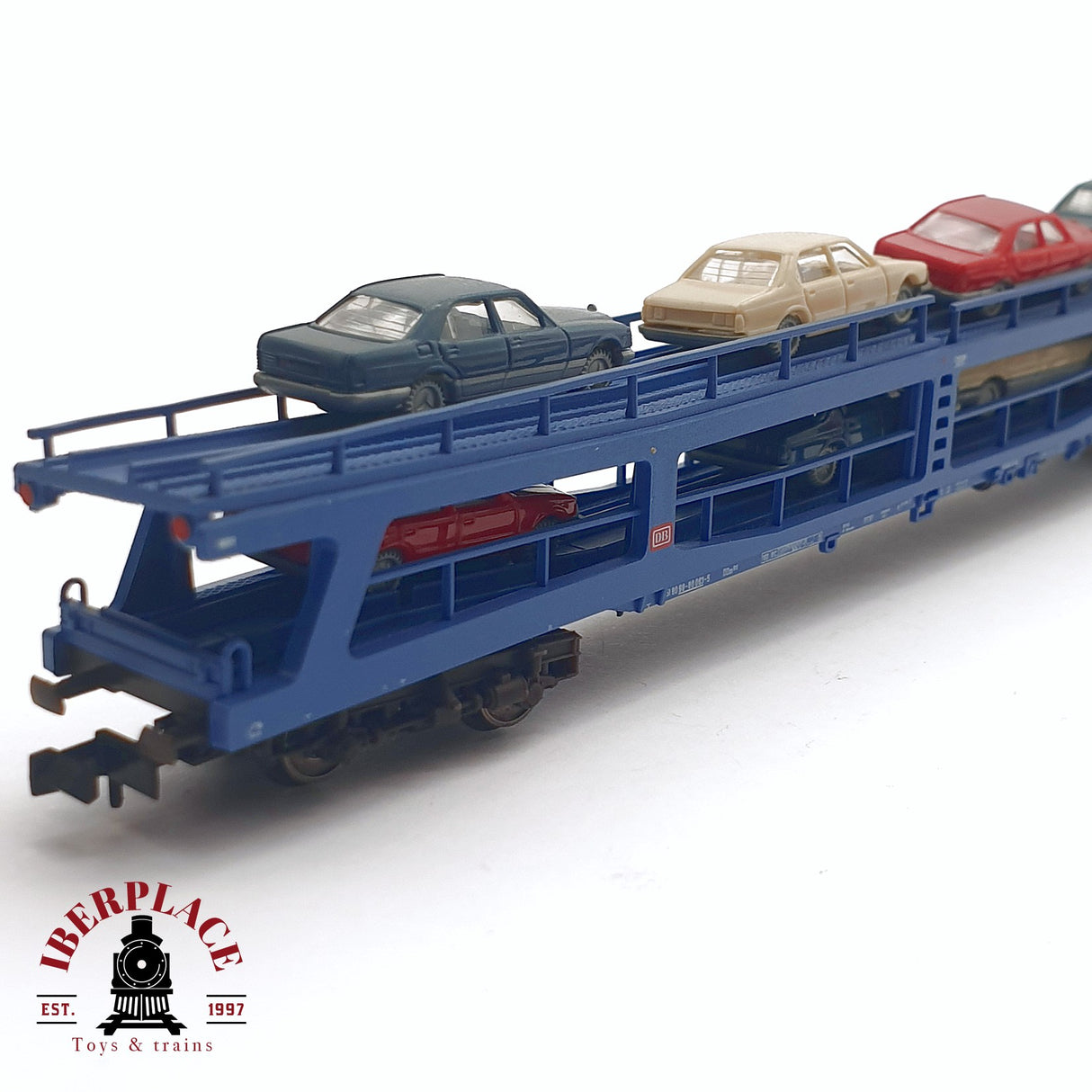 ♻️ 2da mano - Fleischmann 8291K vagón transporte de coches de dos pisos DB N escala 1:160