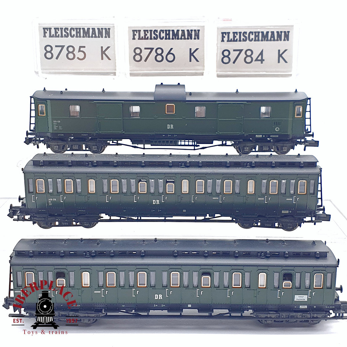 ♻️ 2da mano - Fleischmann 3x vagones pasajero y equipaje DR N escala 1:160