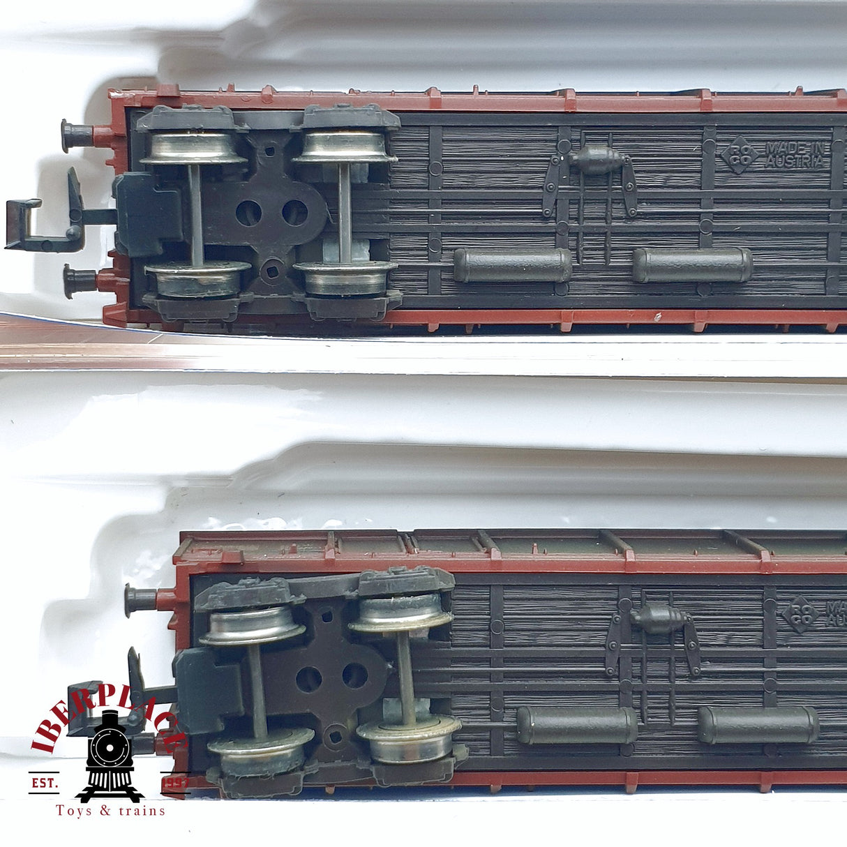 ♻️ 2da mano - Roco 4x 25564/65/66/67 vagones de borde alto DB envejecidos N escala 1:160