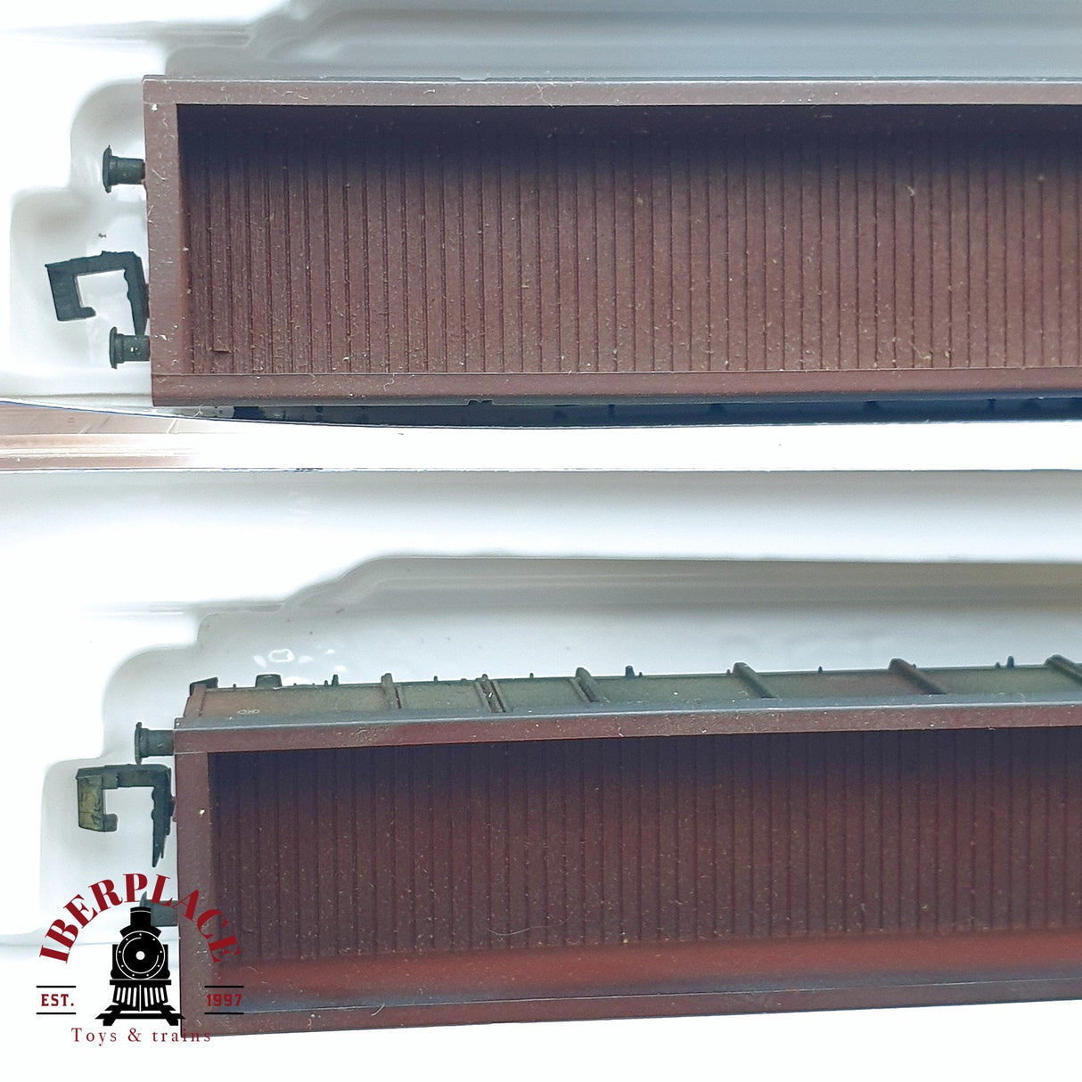 ♻️ 2da mano - Roco 4x 25564/65/66/67 vagones de borde alto DB envejecidos N escala 1:160