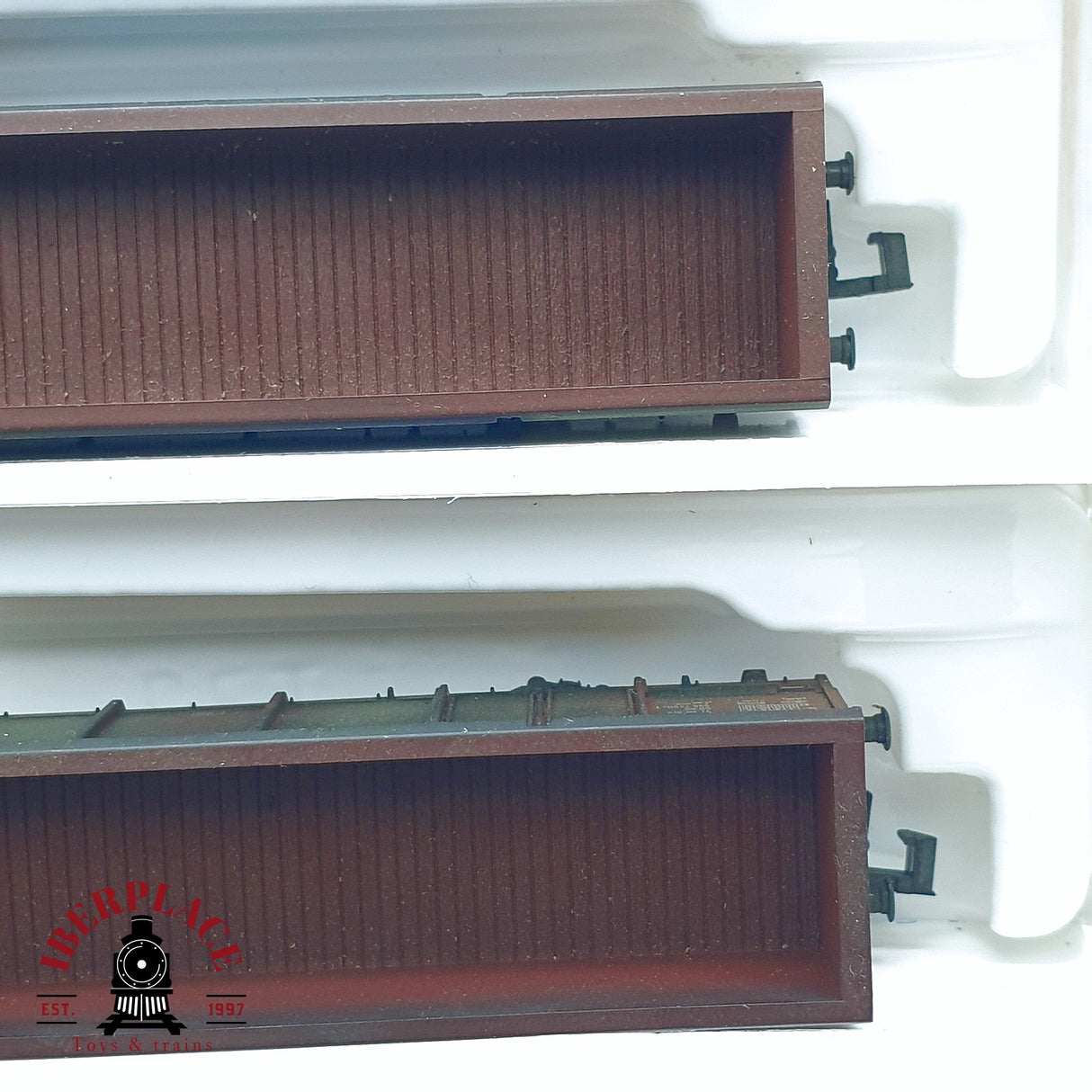 ♻️ 2da mano - Roco 4x 25564/65/66/67 vagones de borde alto DB envejecidos N escala 1:160