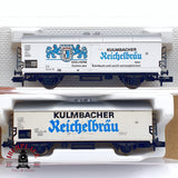 ♻️ 2da mano - Fleischmann 5x vagones cerveceros Löwenbräu Kulmbacher Pilsener N escala 1:160