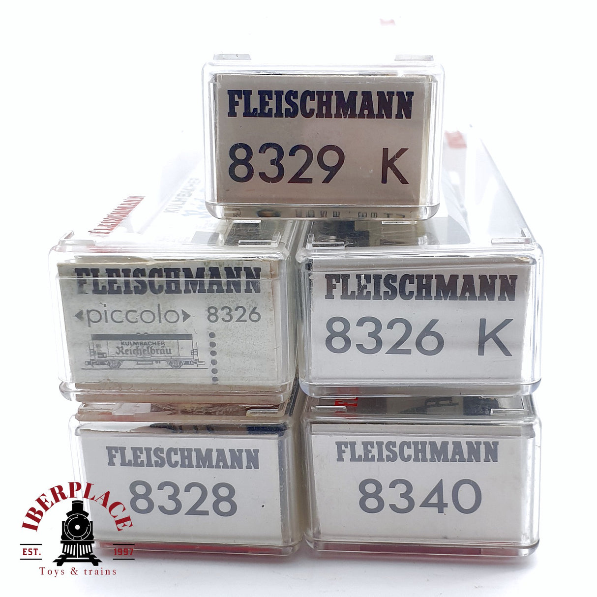 ♻️ 2da mano - Fleischmann 5x vagones cerveceros Löwenbräu Kulmbacher Pilsener N escala 1:160