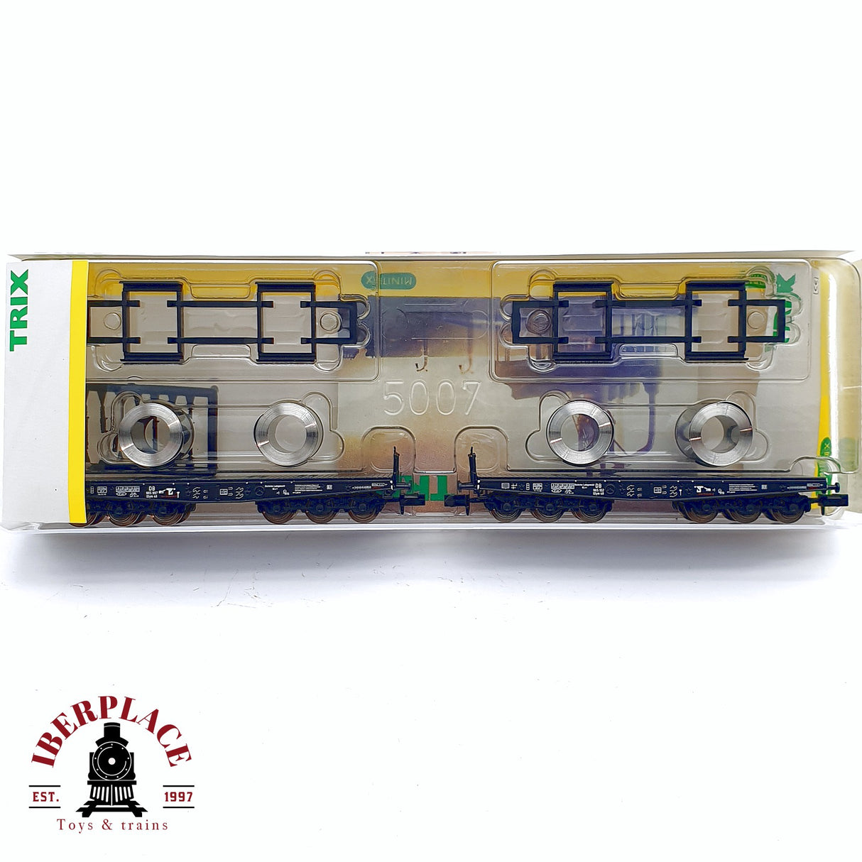♻️ 2da mano - Minitrix 15182 set de vagones plataforma DB N escala 1:160