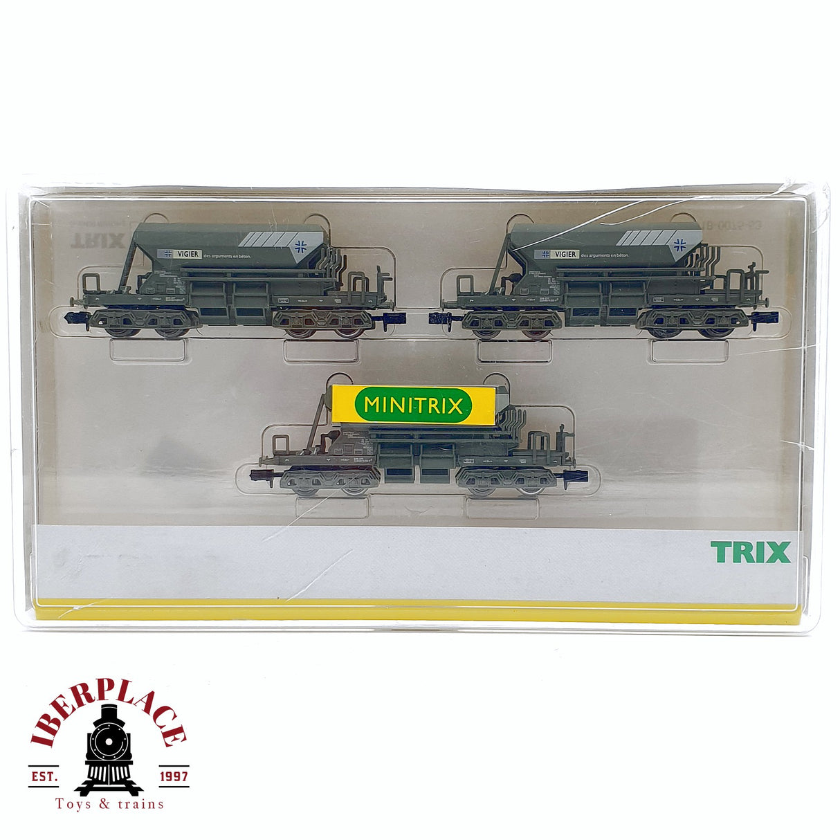 ♻️ 2da mano - Minitrix 15123 set de vagones Tolva Vigier SBB CFF N escala 1:160