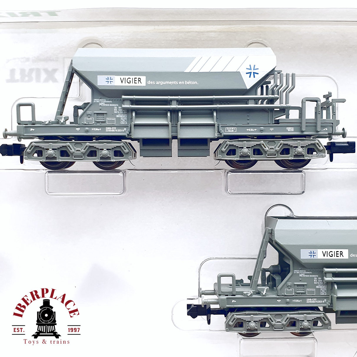 ♻️ 2da mano - Minitrix 15123 set de vagones Tolva Vigier SBB CFF N escala 1:160