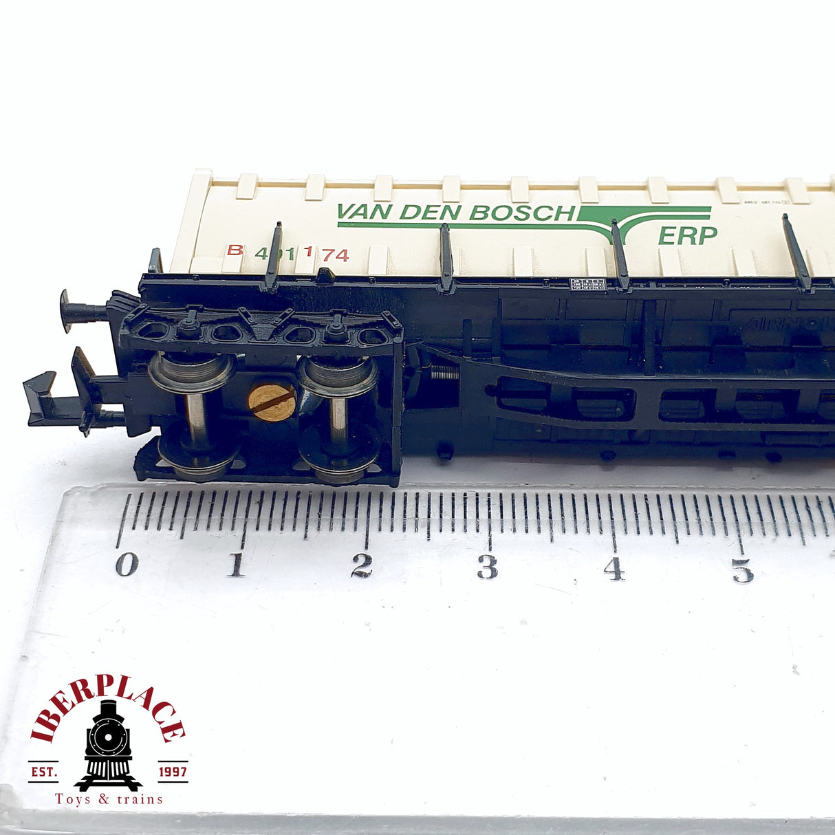 ♻️ 2da mano - Fleischmann vagón mercancias Van den Bosch ERP N escala 1:160
