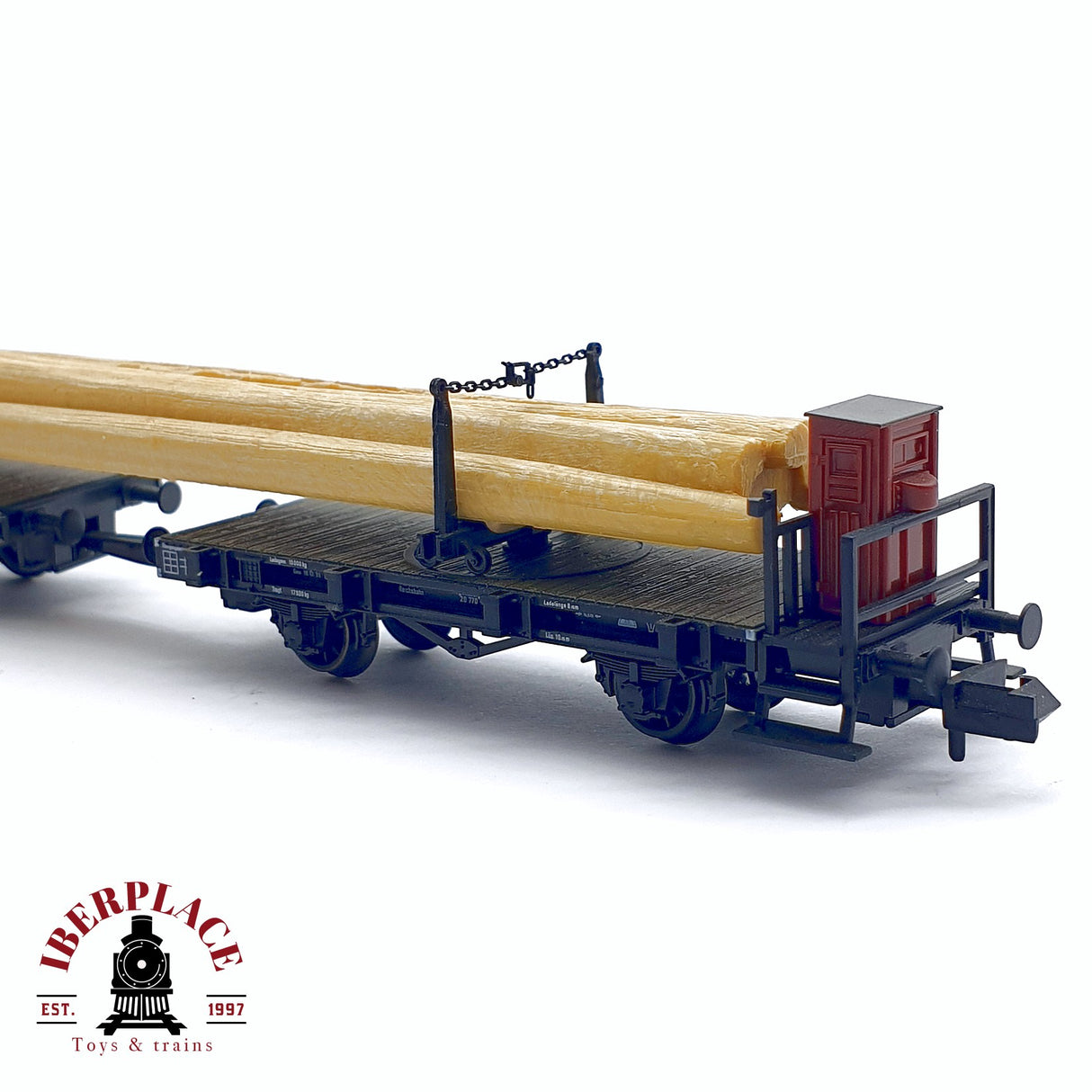 ♻️ 2da mano - Fleischmann 8223K vagón plataforma giratorio con troncos N escala 1:160