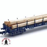 ♻️ 2da mano - Fleischmann 8287K vagón estacas con troncos DB N escala 1:160