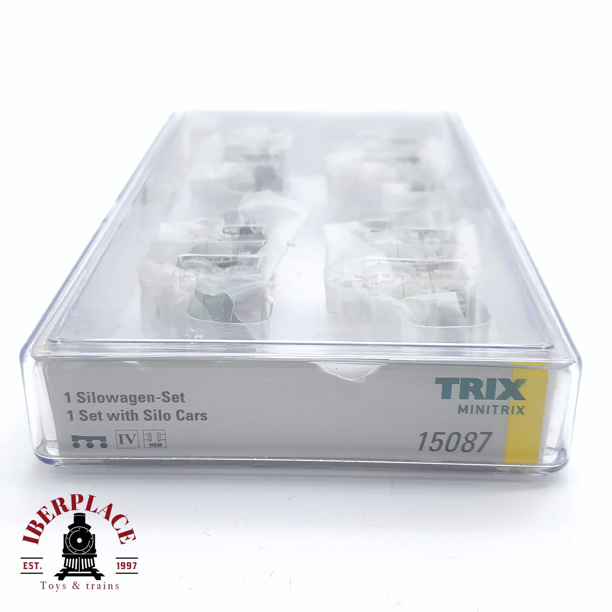 ♻️ 2da mano - Minitrix 15087 set de vagones silo AKW DB Época IV N escala 1:160