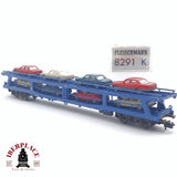 ♻️ 2da mano - Fleischmann 8291K vagón transporte de coches de dos pisos DB N escala 1:160
