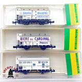 ♻️ Minitrix Lote 3 Vagones Garita Bavaria Cardinal Hacker Brau Ep I escala N 1:160