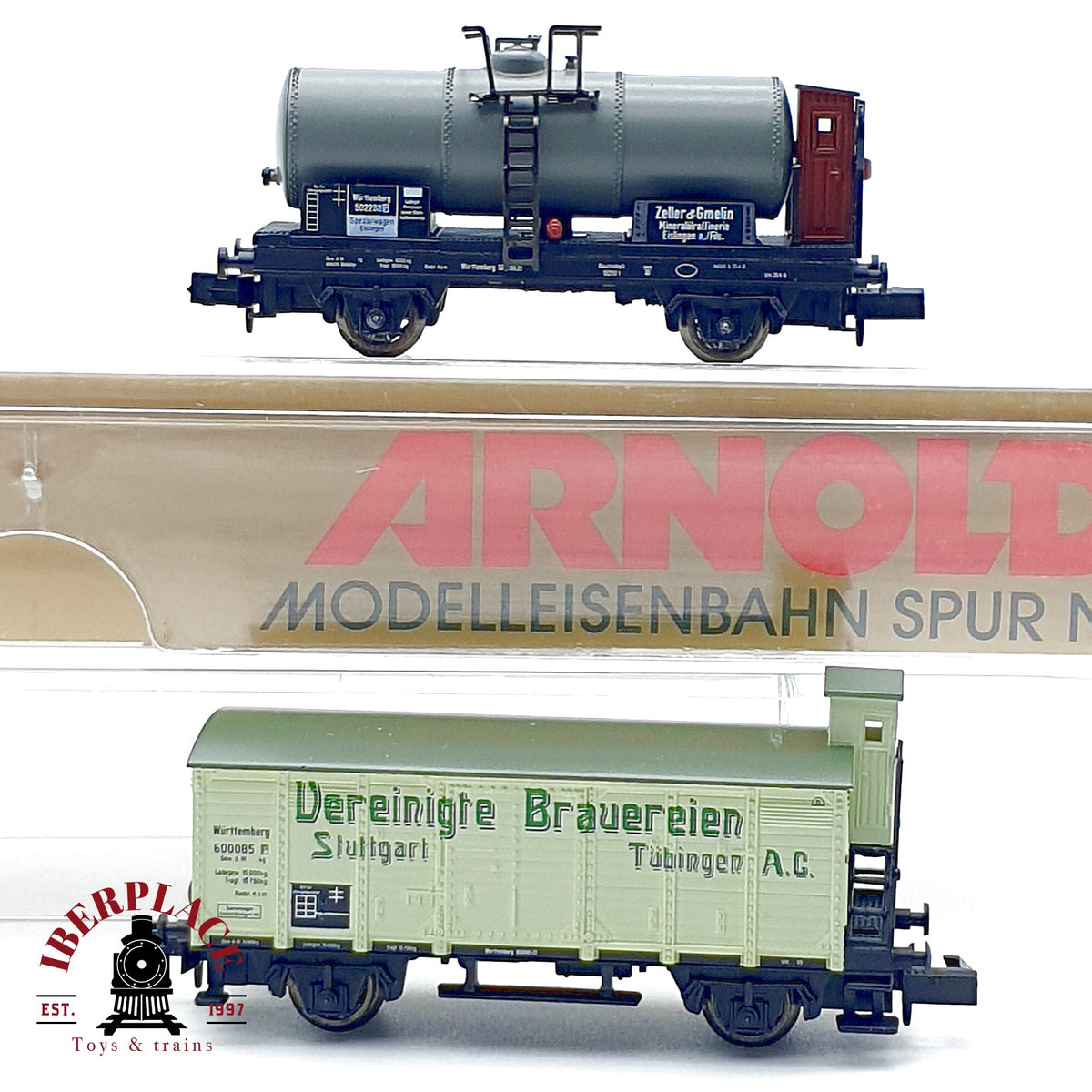 ♻️  Arnold 70008 Set 2 Vagones Cisterna y Cervezero Garita KWStE Ep I escala N 1:160
