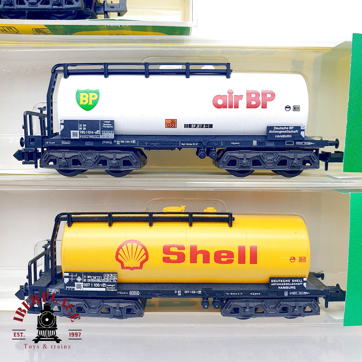 ♻️ Minitrix 5x Vagones Cisterna Aral Esso BP Shell DB Ep IV-V escala N 1:160