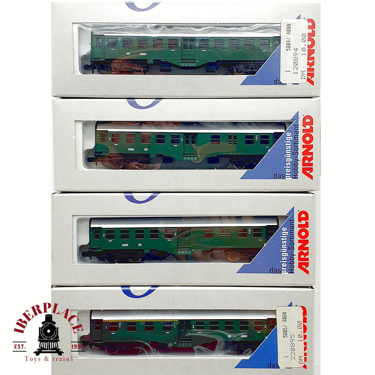 ♻️ Arnold 5804 5805 5806 Set 4x vagones pasajeros 4 ejes DB Ep III N 1:160
