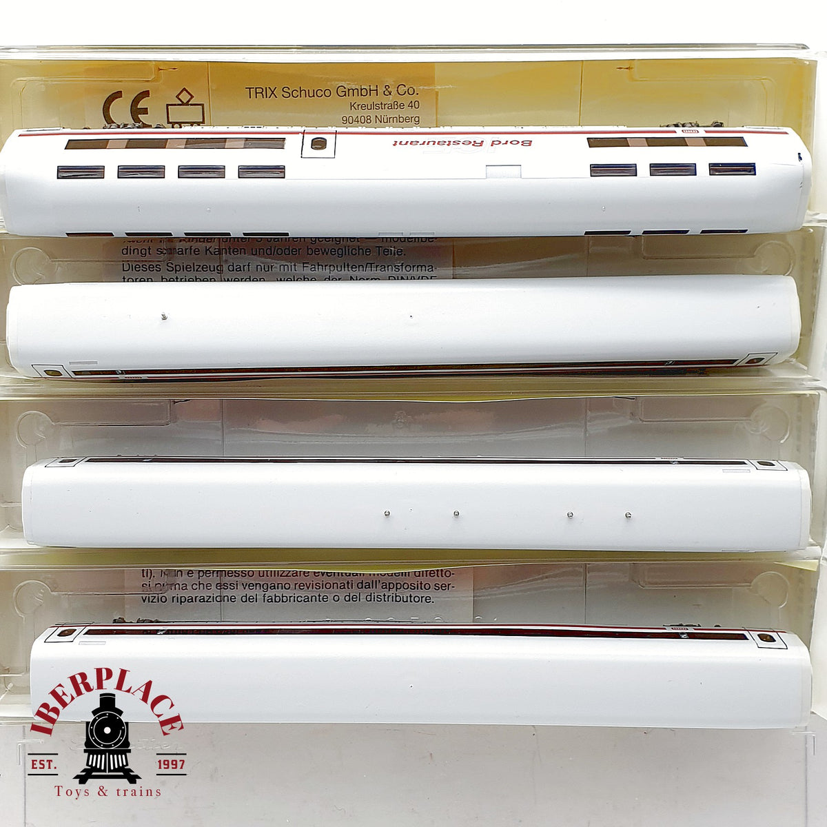 ♻️ Minitrix 13358 13359 13368 13369 Set 4x vagones ICE BordRestaurant DB Ep V N 1:160