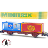 ♻️ Minitrix 13824 vagon Portacontenedores Scholler Haeberlein DB Ep V escala N 1:160