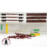 ♻️ Minitrix 13459 Set 3 vagones teleros carga troncos madera DB Ep IV escala N 1:160
