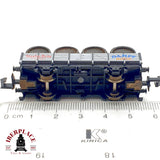 ♻️  Minitrix 13805 Vagon Bordes Altos Carga Toneles Staufen Brau DB Ep III escala N 1:160
