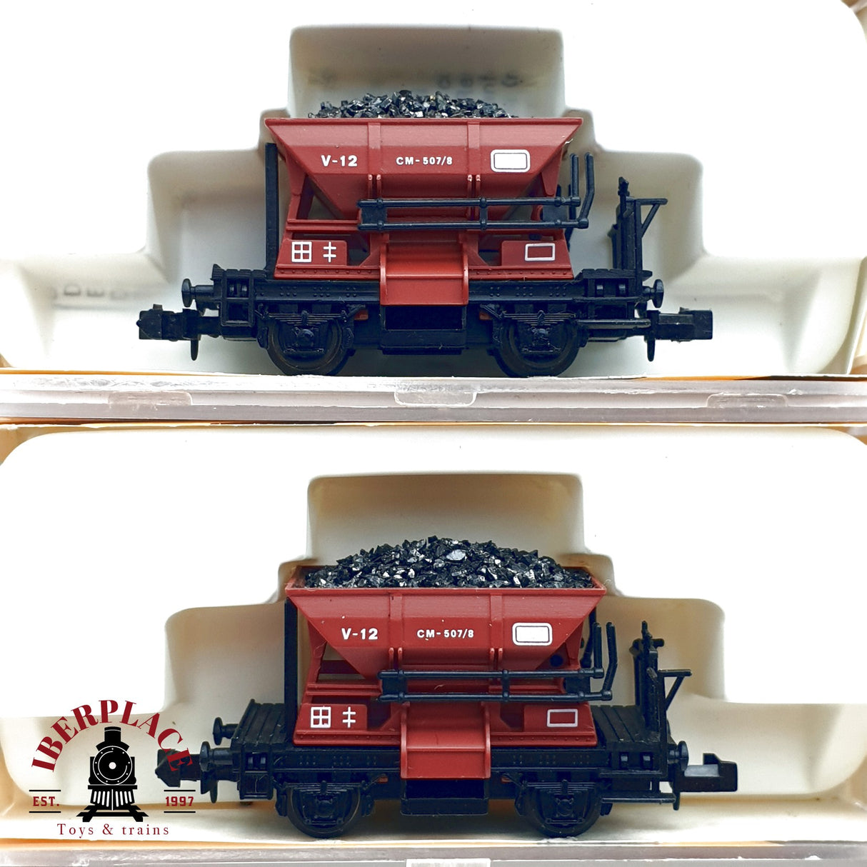 ♻️ IBERTREN 5x 461 vagones tolva V-12 con carbón  N escala 1:160 R06