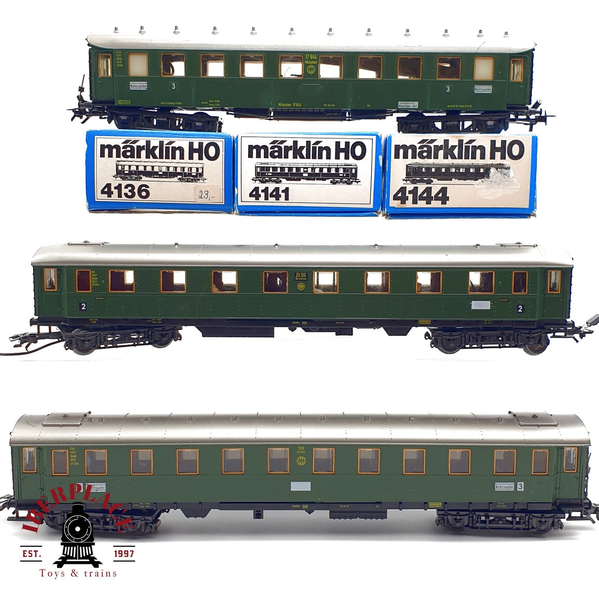 ♻️ Märklin 3x 4136 4141 4144 vagones pasajeros clases 2-3 DRG H0 escala 1:87 R06