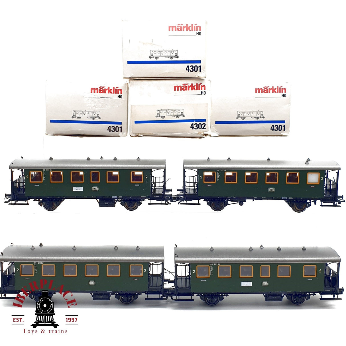 ♻️ Märklin 4x 4301 4302 vagones pasajeros clases 2 DB H0 escala 1:87 R06