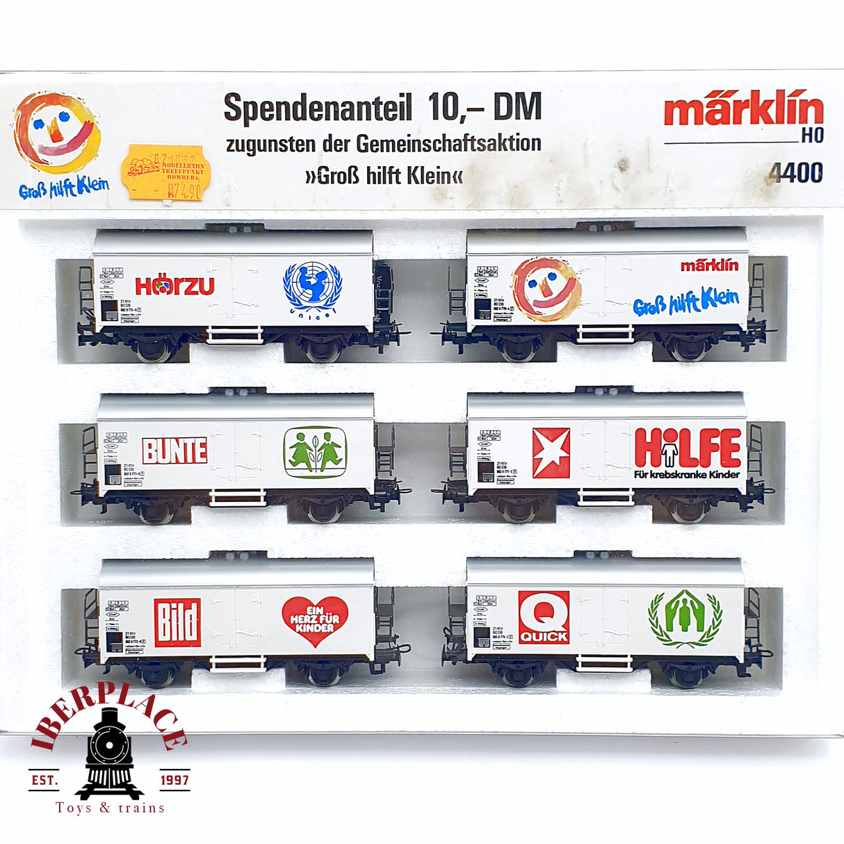 ♻️ 2da mano - Märklin 4400 Juego de vagones especiales "Big Helps Small" H0 escala 1:87