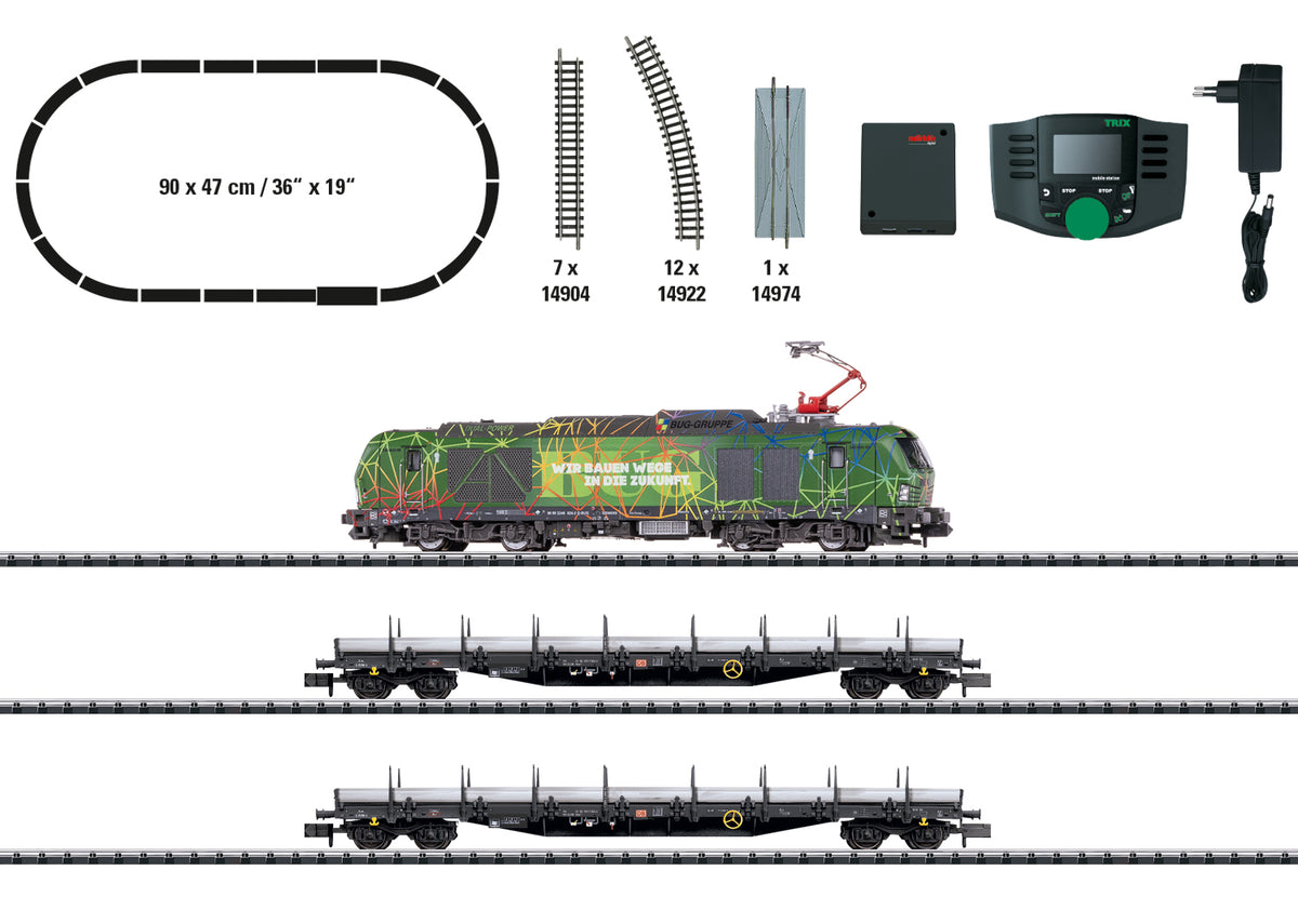 Minitrix 11171 – Set de iniciación Tren de mercancías BUG – N 1:160 · Foto del fabricante