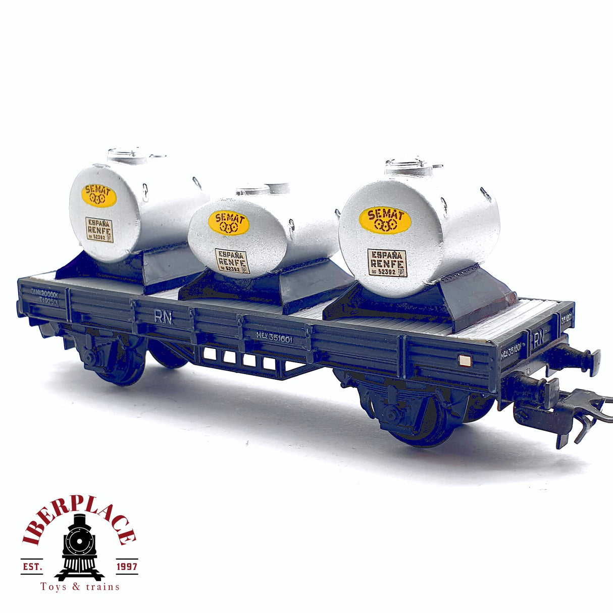 ♻️ 2da mano -  DC Electrotren vagón plataforma RENFE  Semat H0 escala 1:87