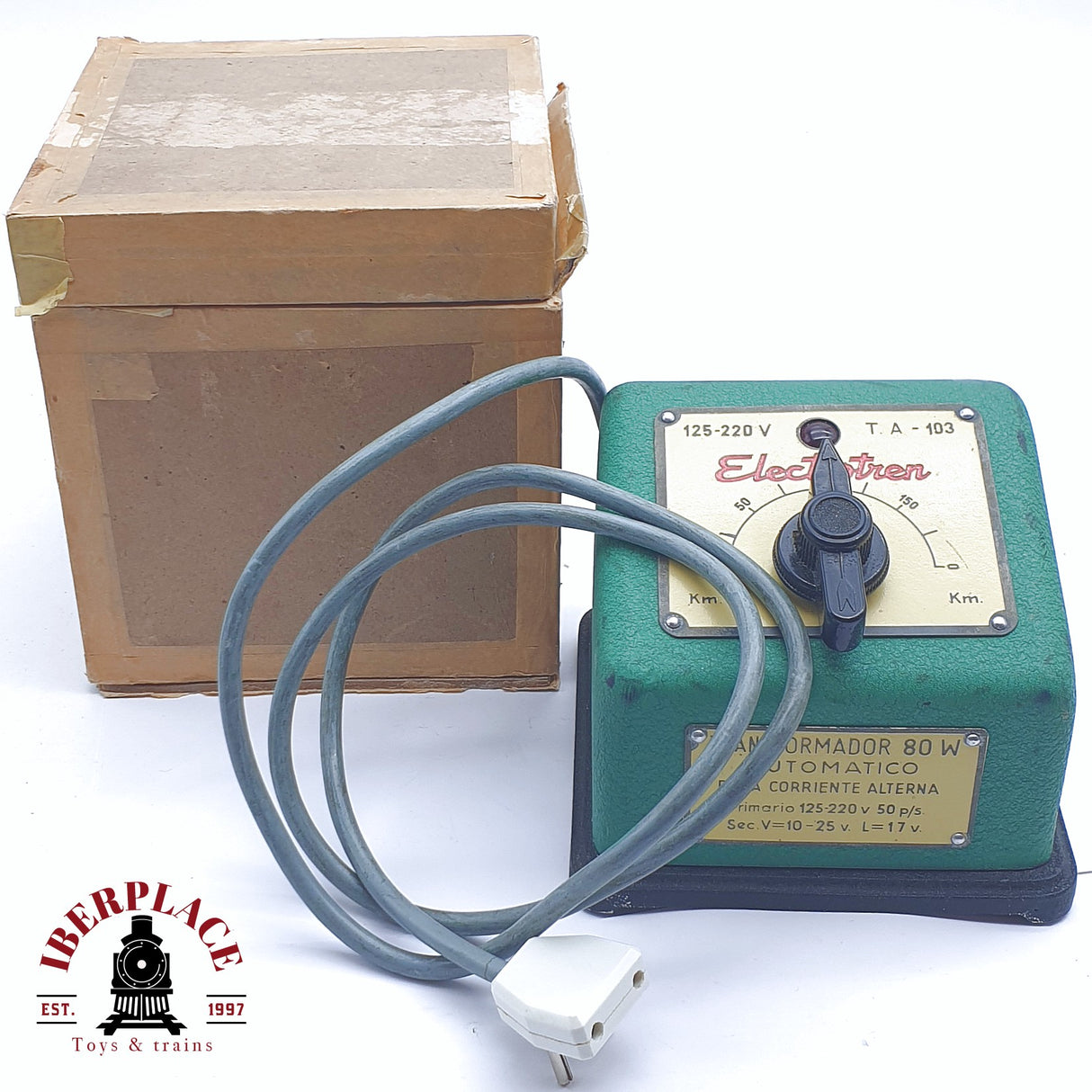 ♻️ 2da mano -  Electrotren Transformador antiguo para decoración 80W automático  H0 escala 1:87