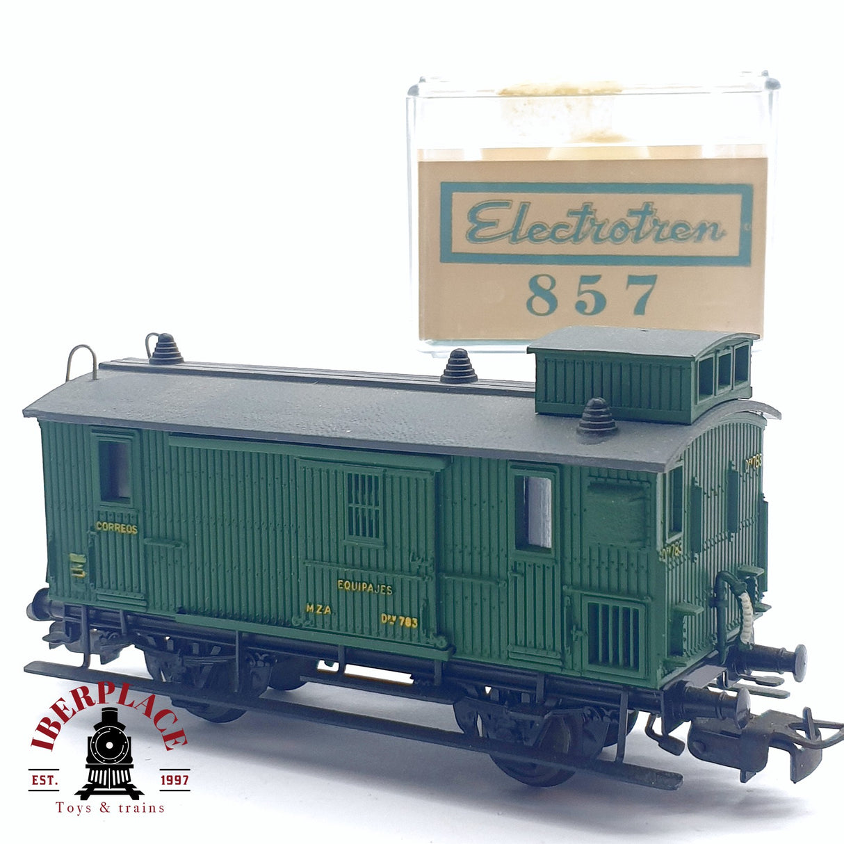 ♻️ 2da mano -  DC Electrotren 857 vagón correos postales y equipajes M.ZA RENFE H0 escala 1:87