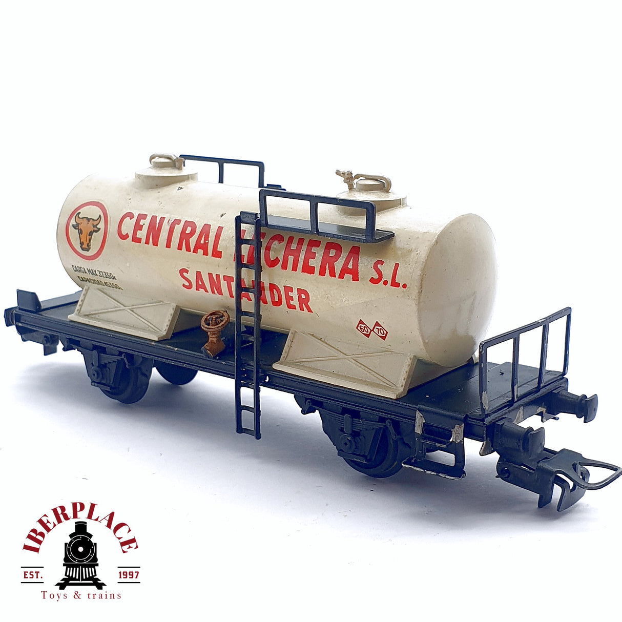 ♻️ 2da mano -  DC Electrotren vagón cisterna central leche santander RENFE H0 escala 1:87