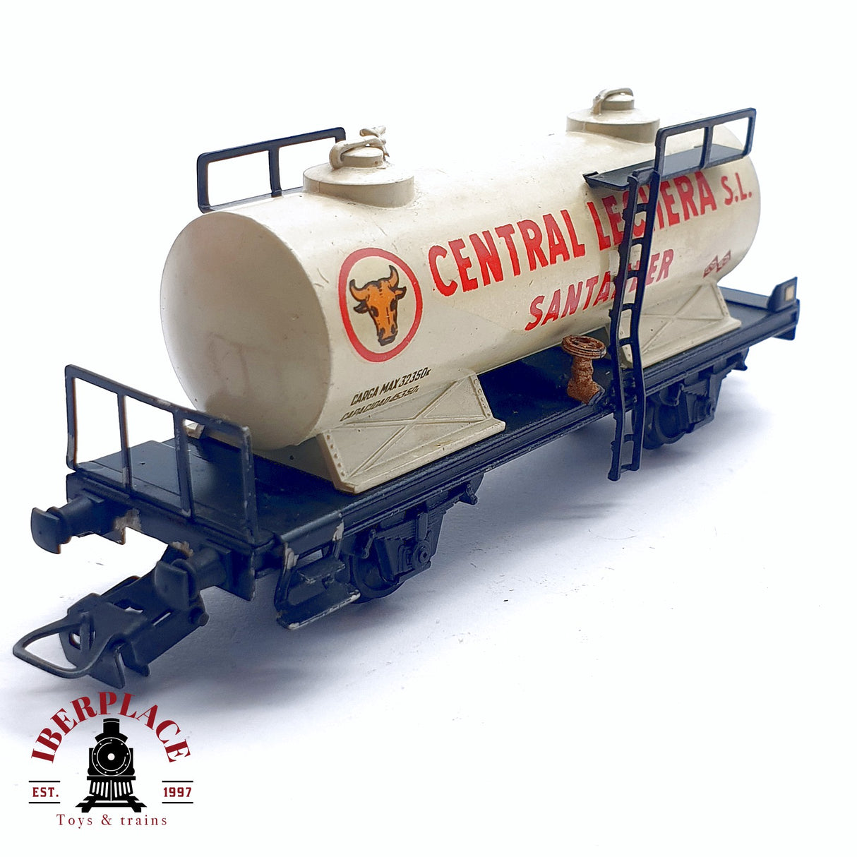 ♻️ 2da mano -  DC Electrotren vagón cisterna central leche santander RENFE H0 escala 1:87